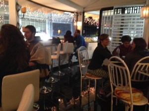 The Hot Potato - Small Outside Smoking Section for Europeans Through the Door.