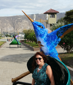 Me on one of the many benches lining the path. 