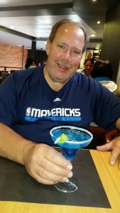The Blue Margarita. (Matches his Mavericks Shirt!) 